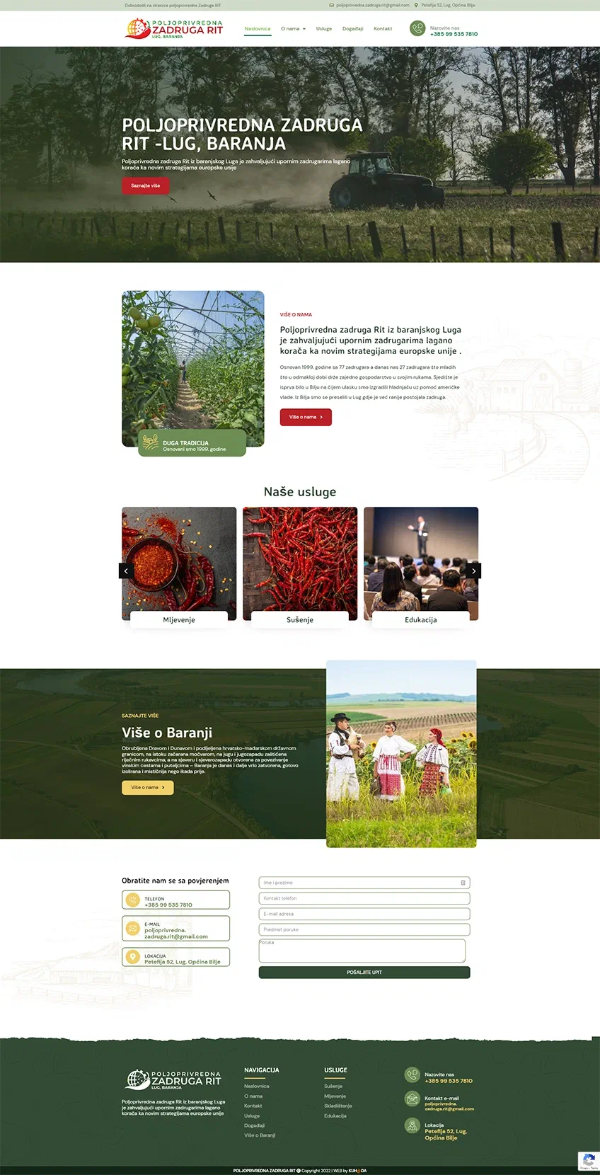 Prikaz web stranice Poljoprivredna zadruga RIT