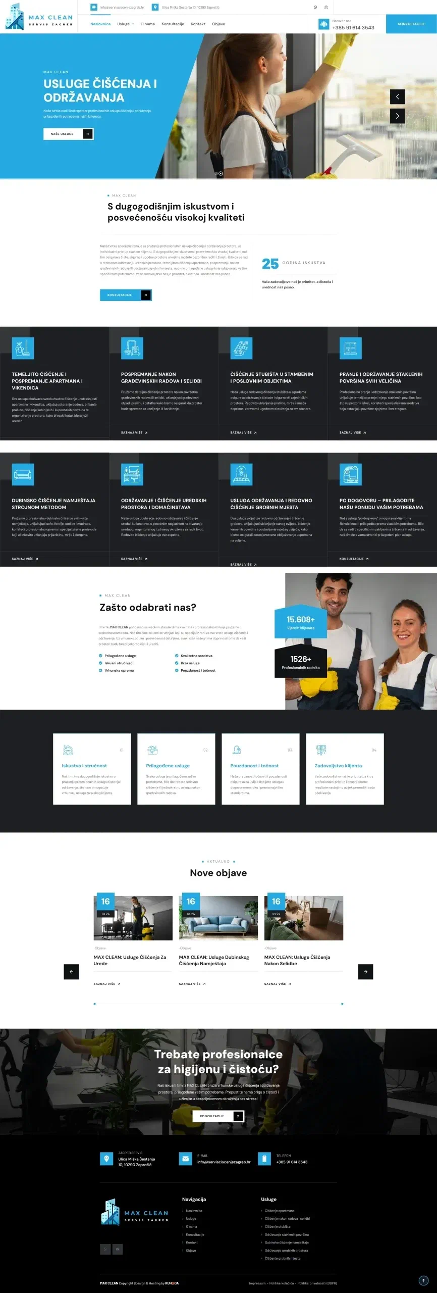 Prikaz web stranice MAX CLEAN SERVIS