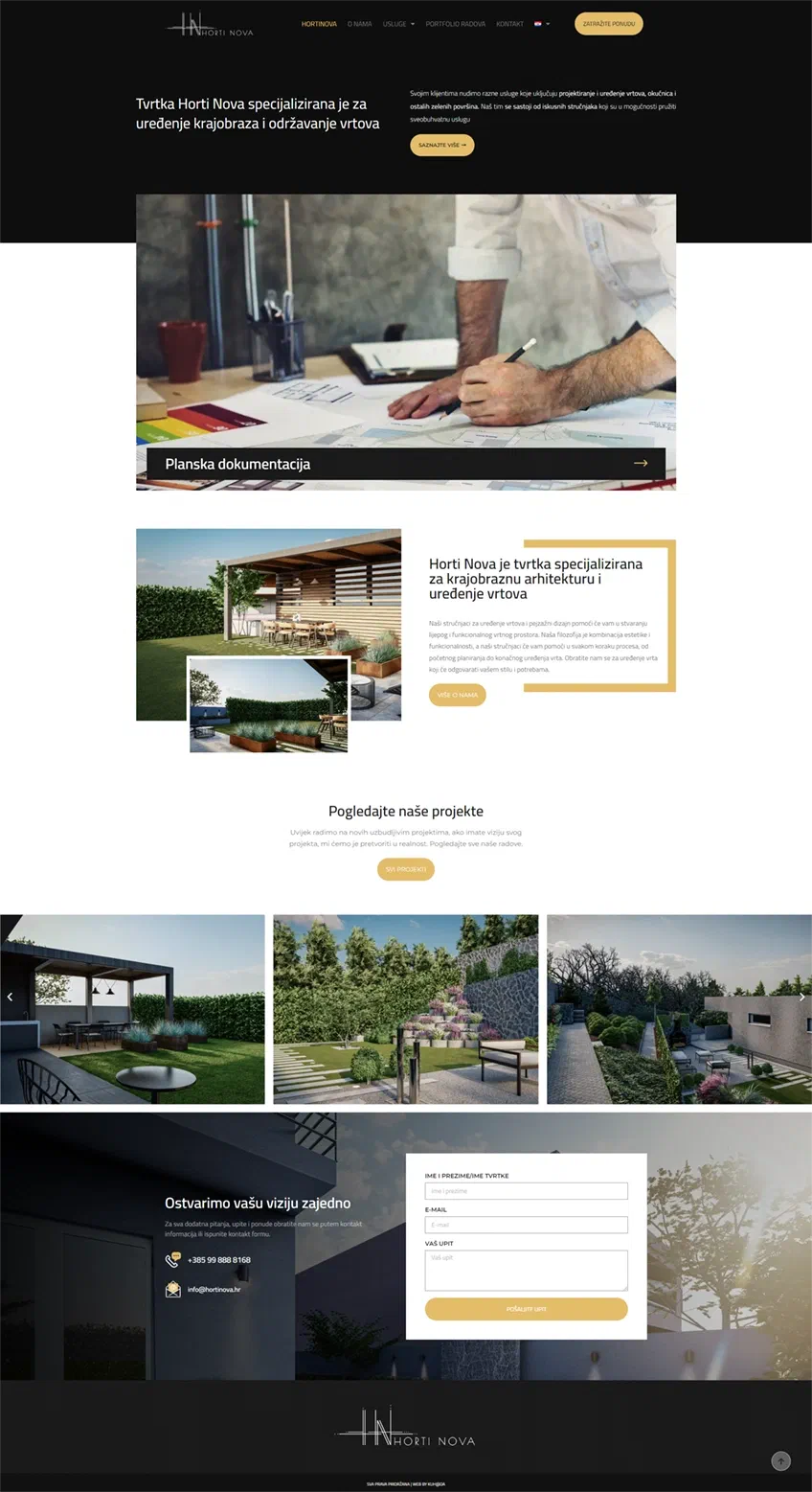 Prikaz web stranice Horti Nova