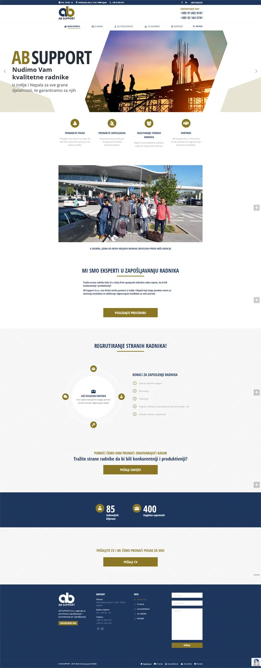 Prikaz web stranice AB SUPPORT d.o.o