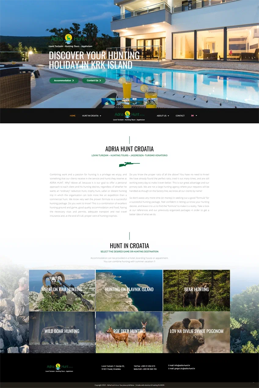 Prikaz web stranice Adria Hunt