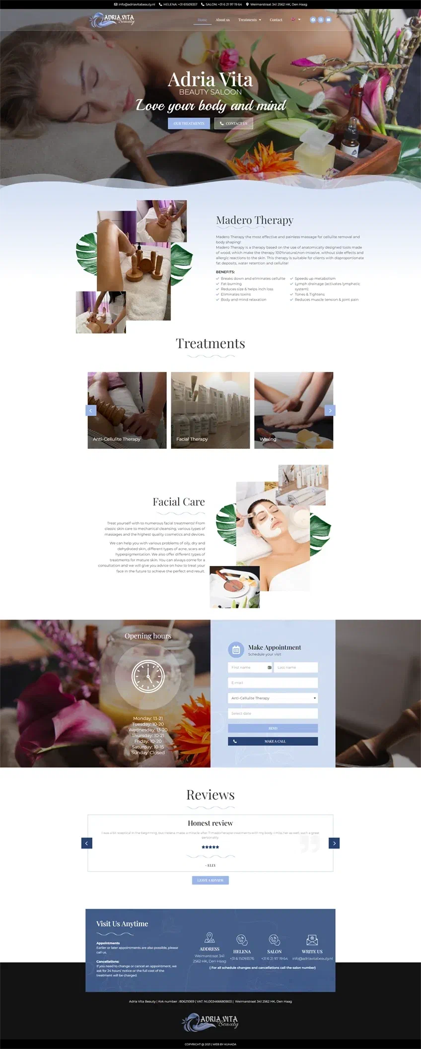 Prikaz web stranice Adria Vita Beauty