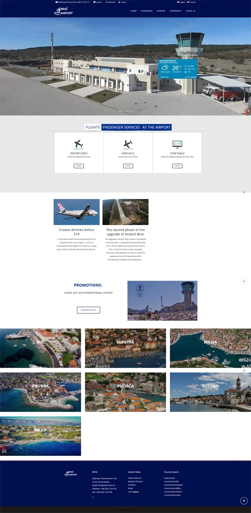 Prikaz web stranice Aerodrom Brač