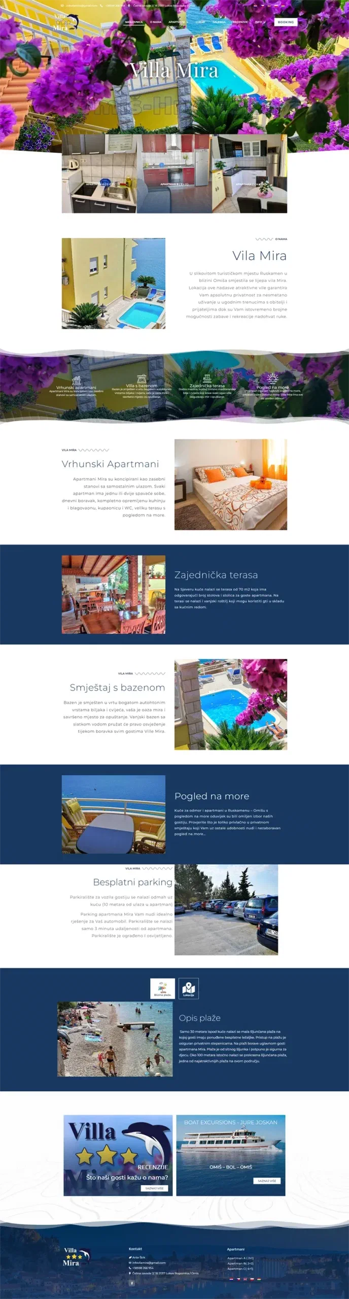 Prikaz web stranice Villa Mira