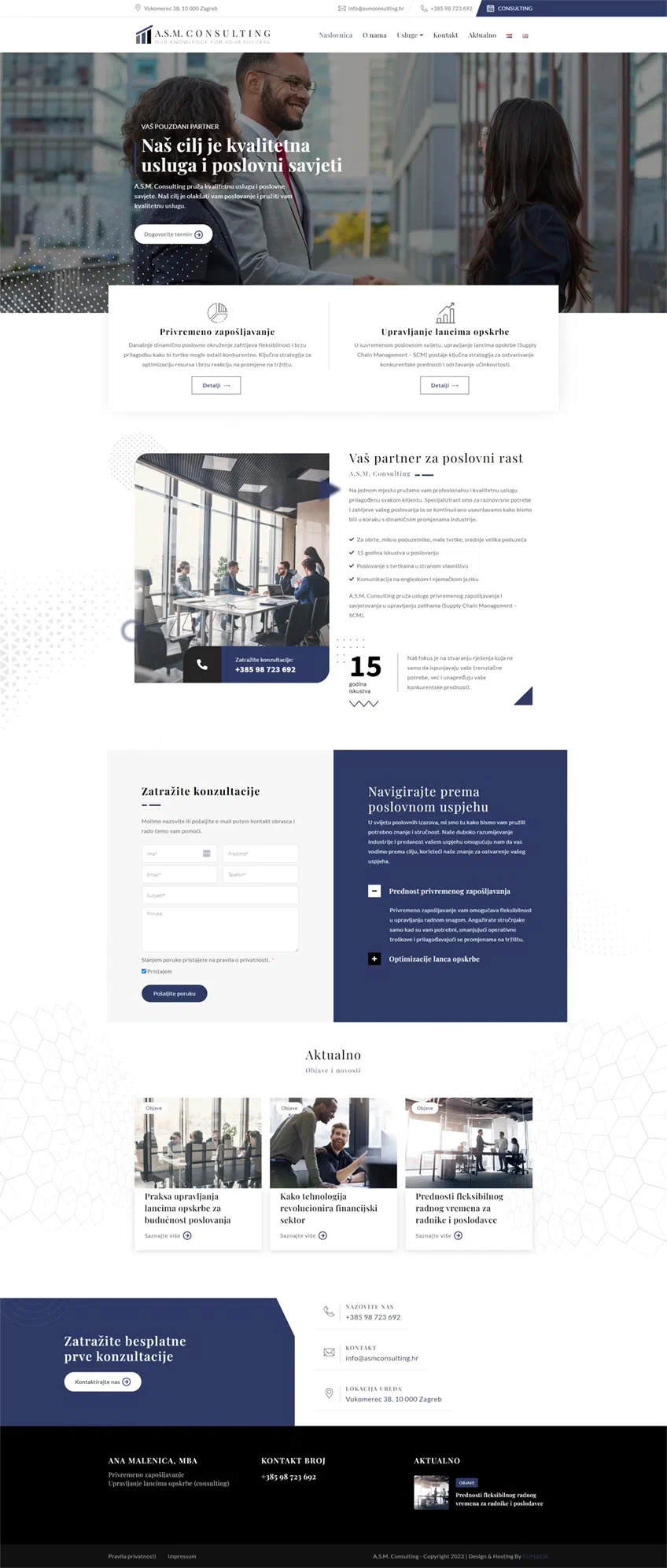 Prikaz web stranice A.S.M. Consulting