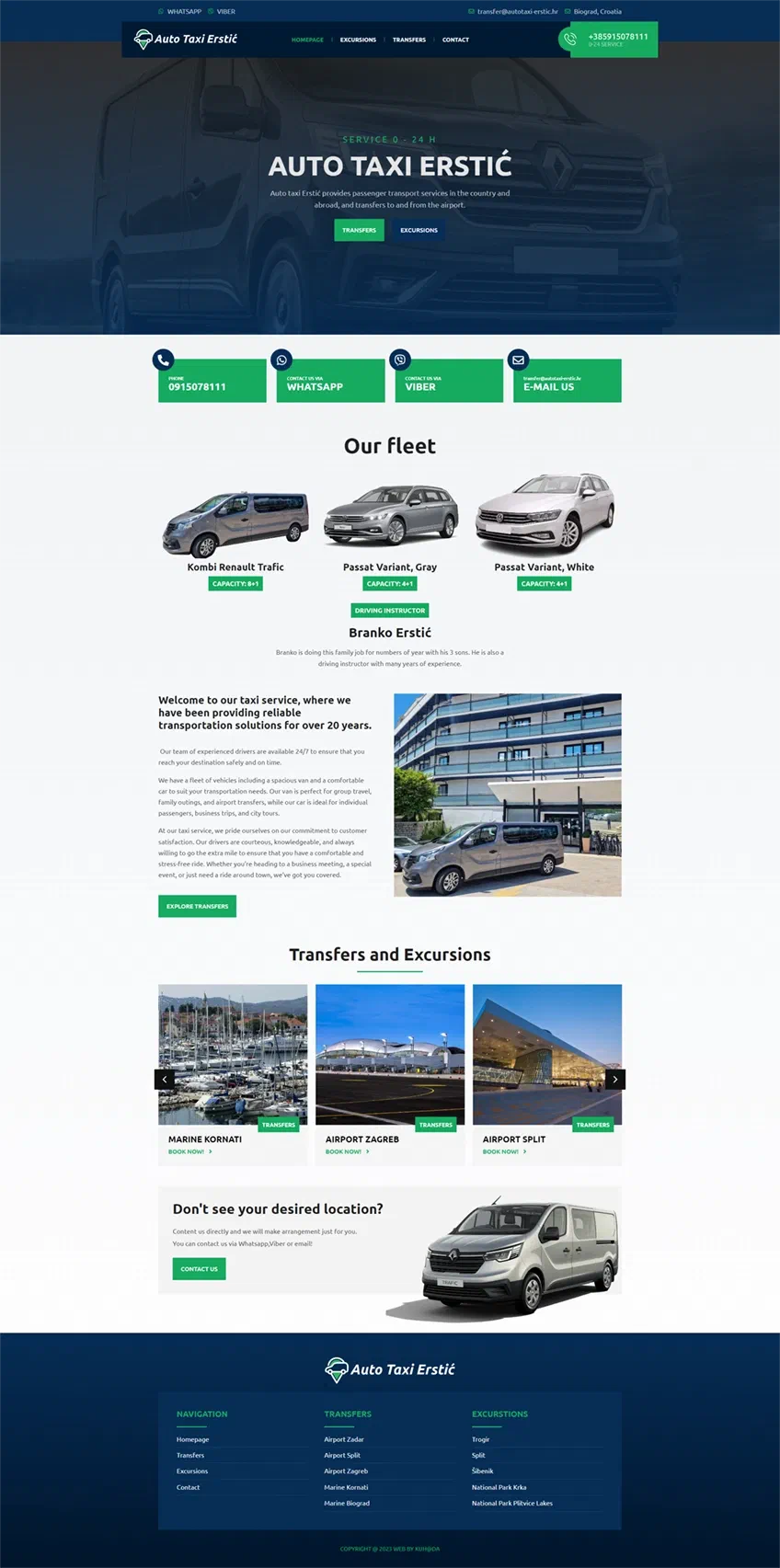 Prikaz web stranice Autotaxi erstic – Biograd