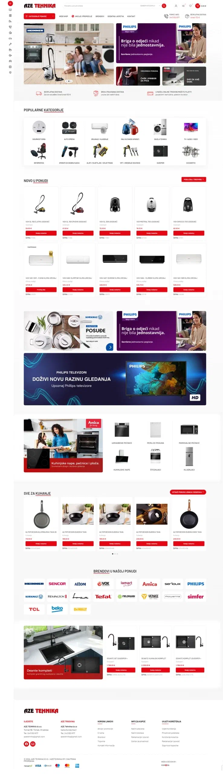 Prikaz web stranice AZE Tehnika – Bjelovar