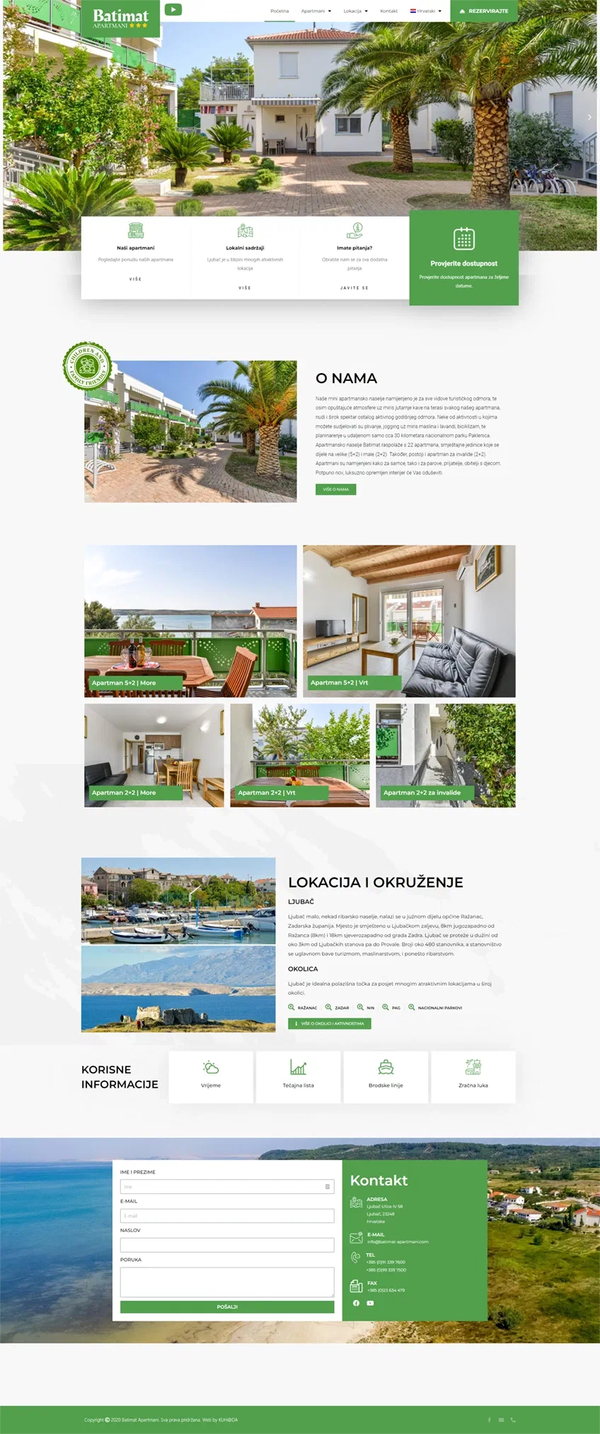 Prikaz web stranice Apartmani Batimat