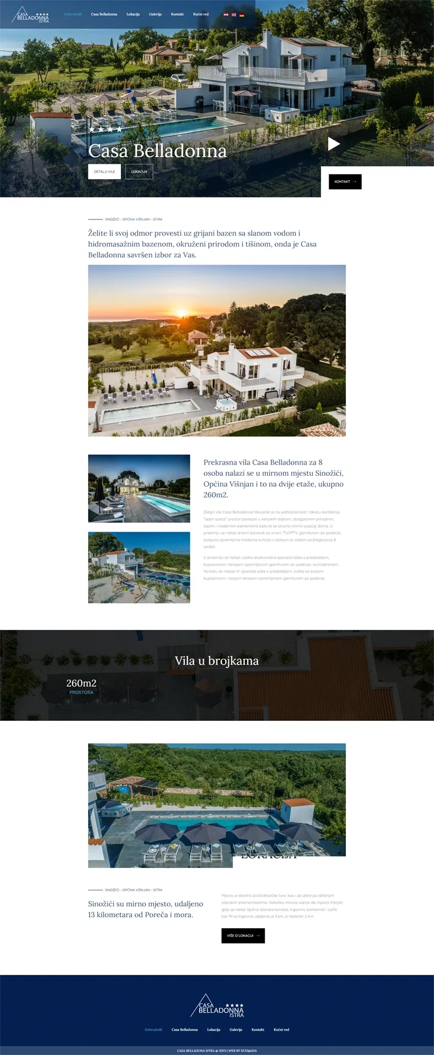 Prikaz web stranice CASA BELLADONA ISTRA