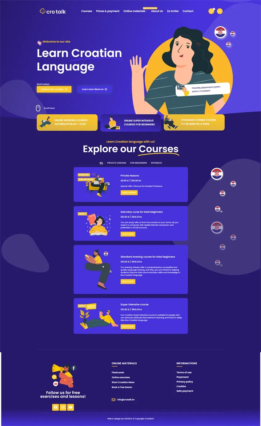 Prikaz web stranice Cro talk