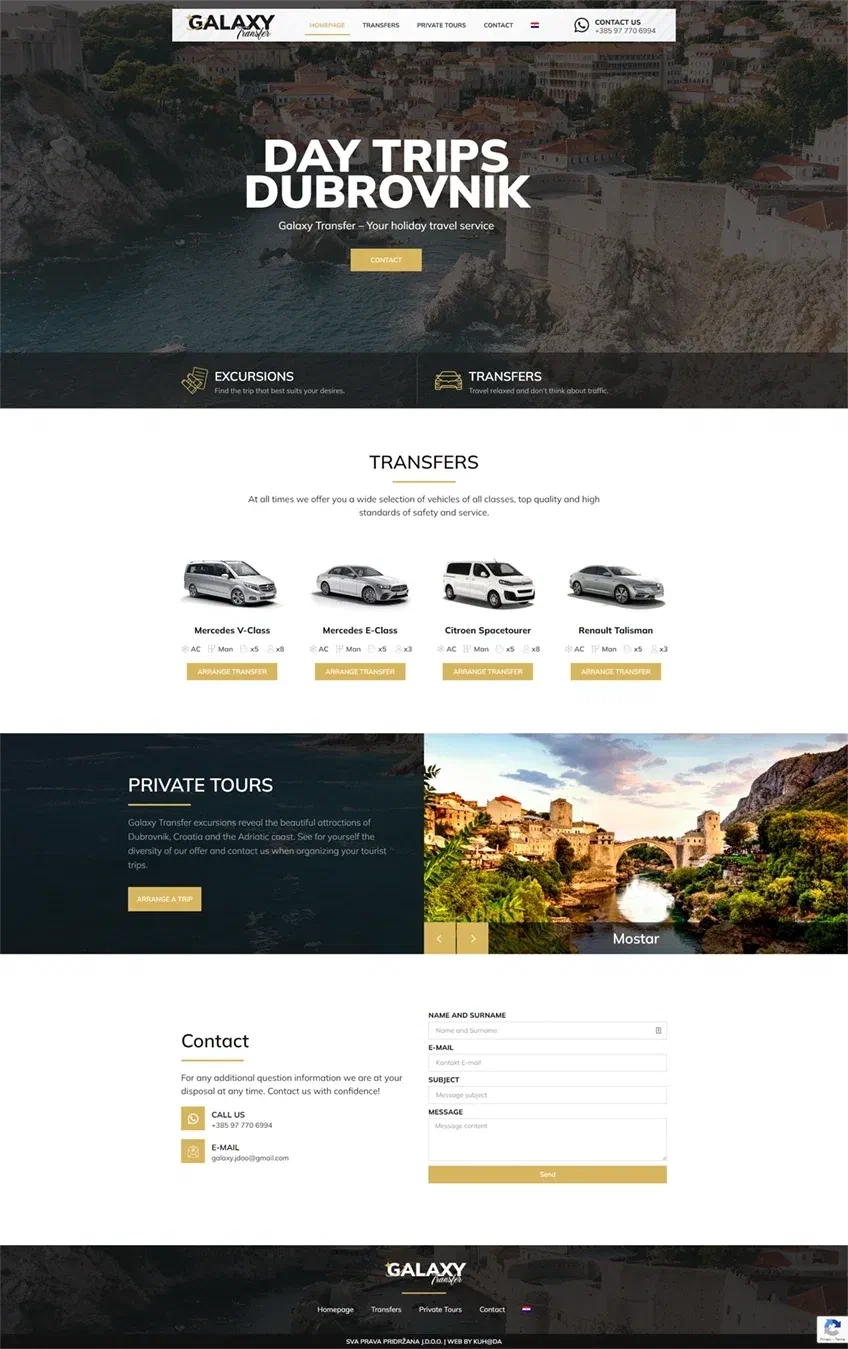 Prikaz web stranice Daytripsdubrovnik