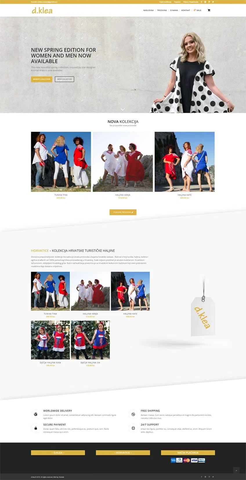 Prikaz web stranice D.KLEA – Zagreb