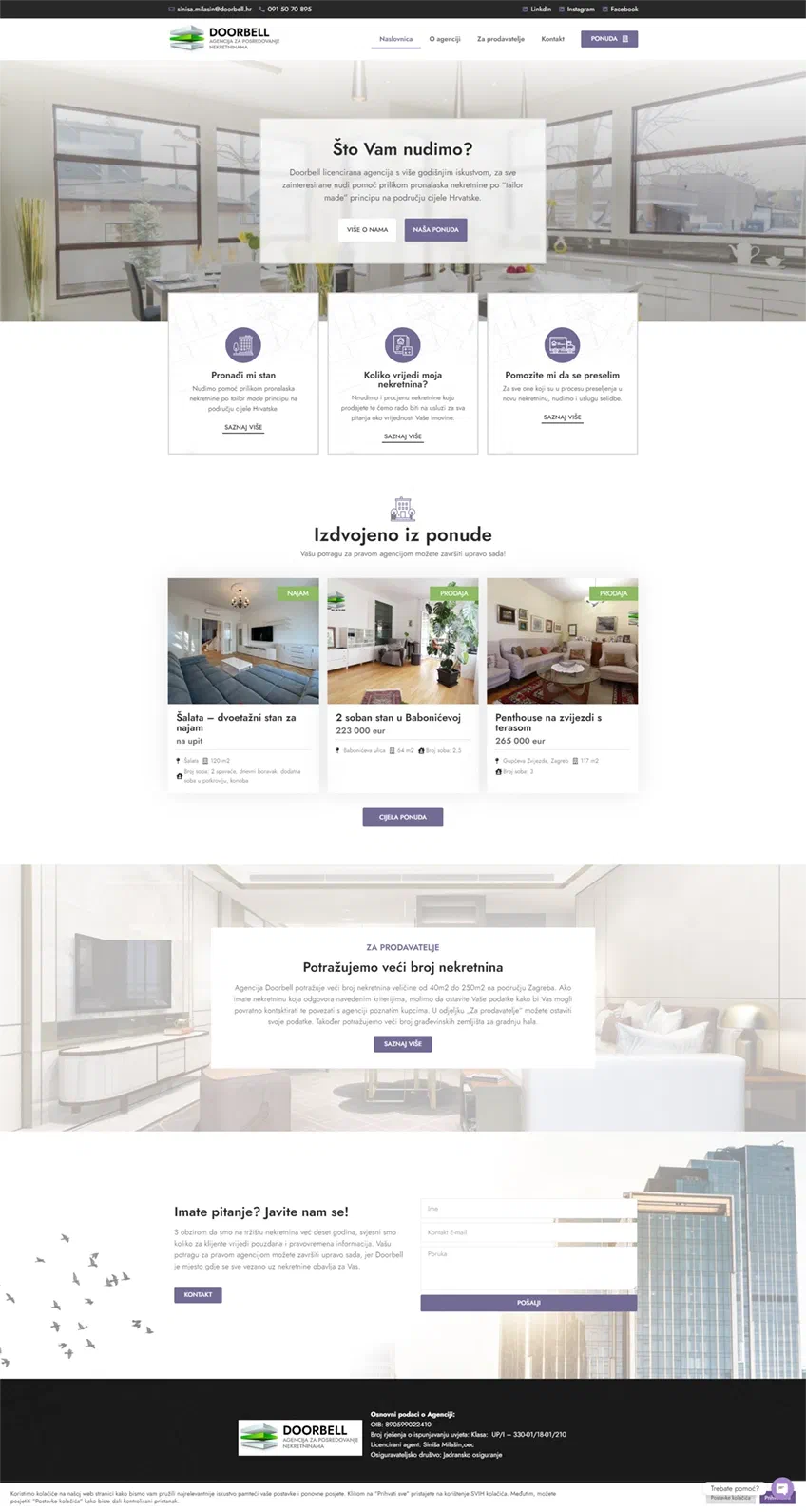 Prikaz web stranice Doorbell