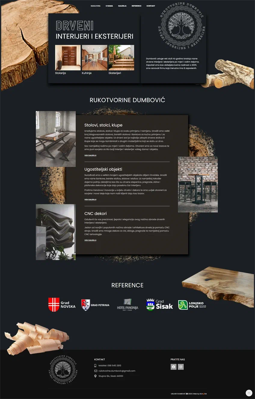 Prikaz web stranice Rukotvorine Dumbović