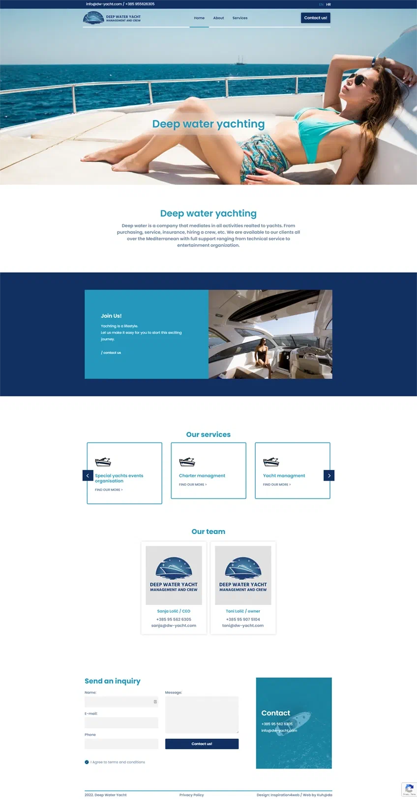 Prikaz web stranice Deep water yachting
