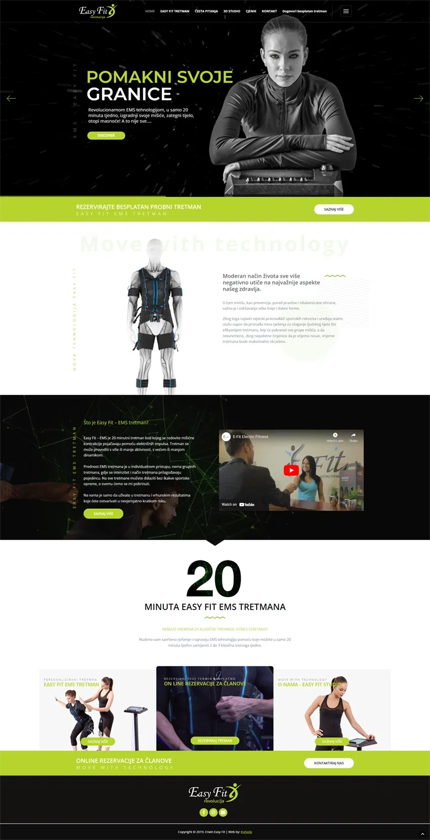 Prikaz web stranice EMS studio “Easy Fit”