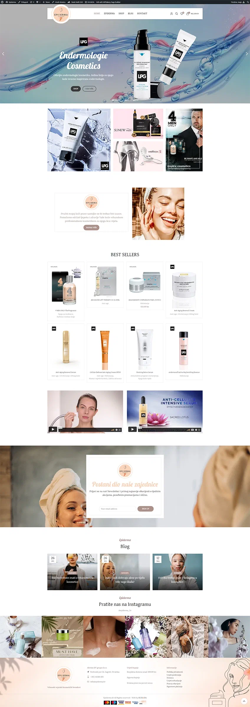 Prikaz web stranice Epiderma by Alerion DT grupa
