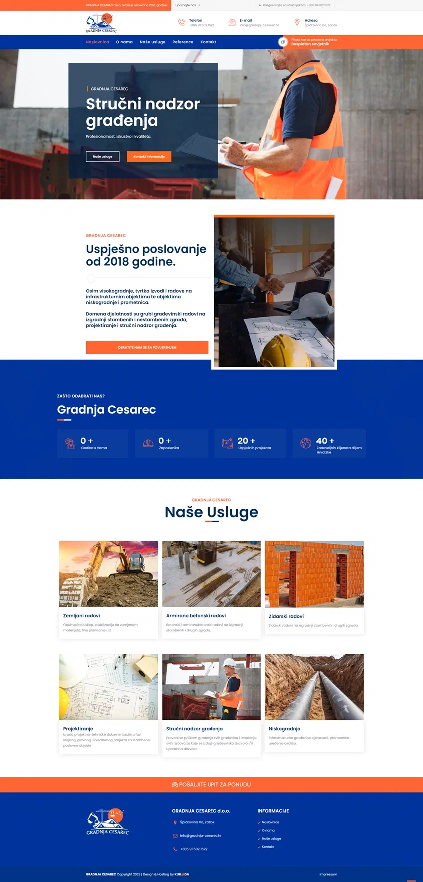 Prikaz web stranice Gradnja Cesarec – Zabok