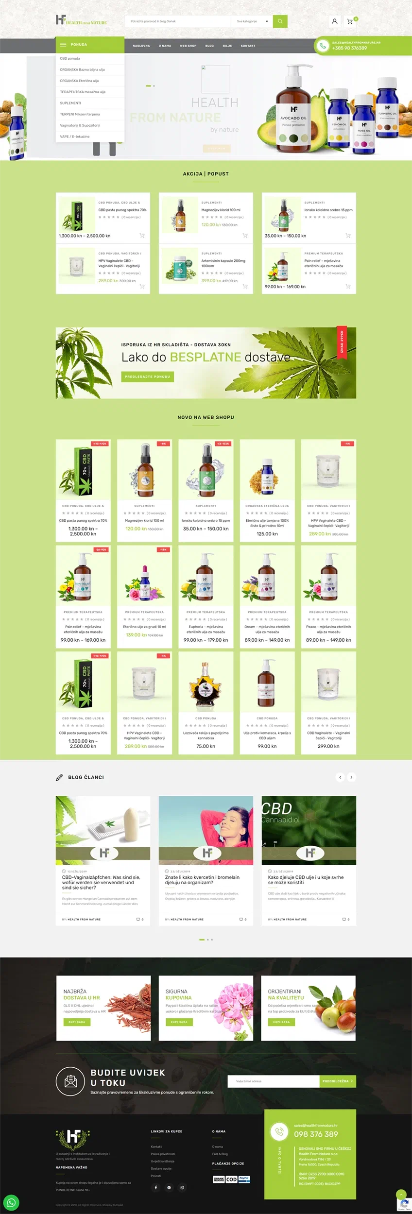 Prikaz web stranice Health from nature