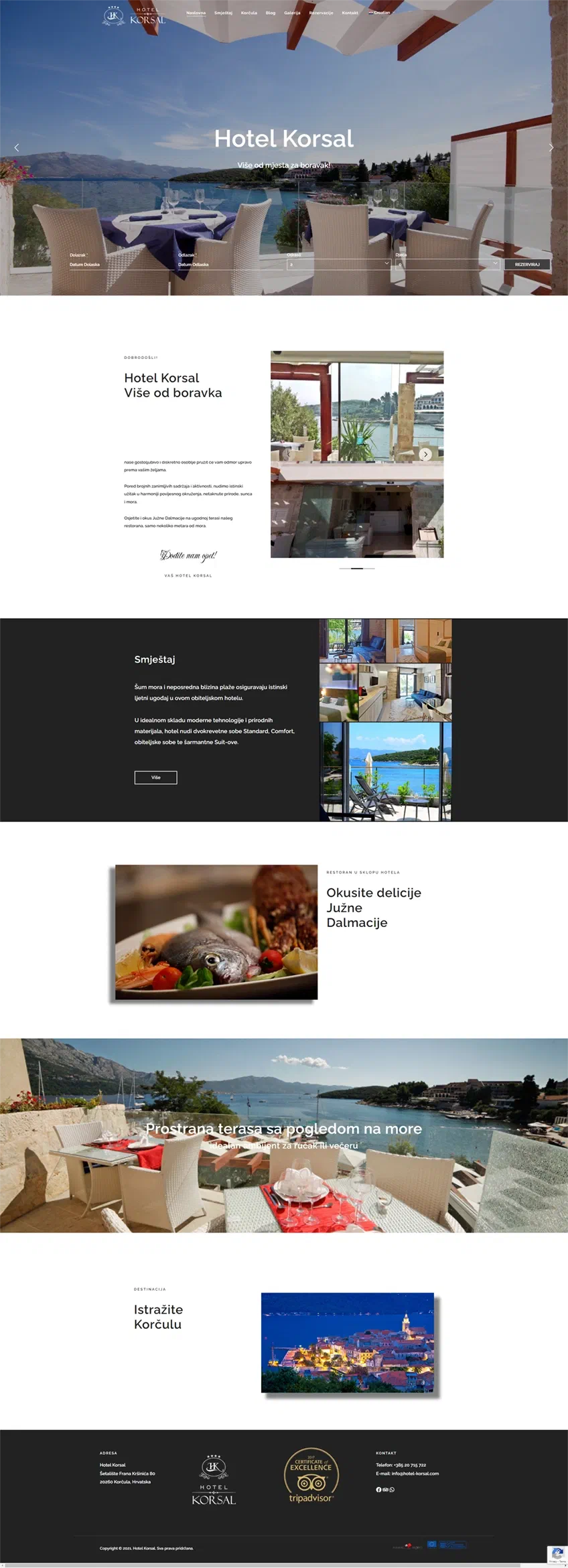 Prikaz web stranice Hotel Korsal