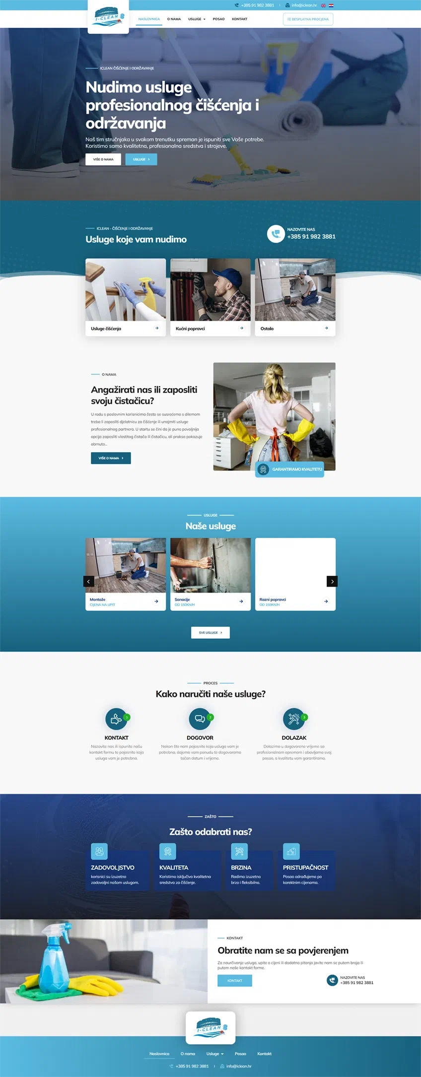 Prikaz web stranice IClean