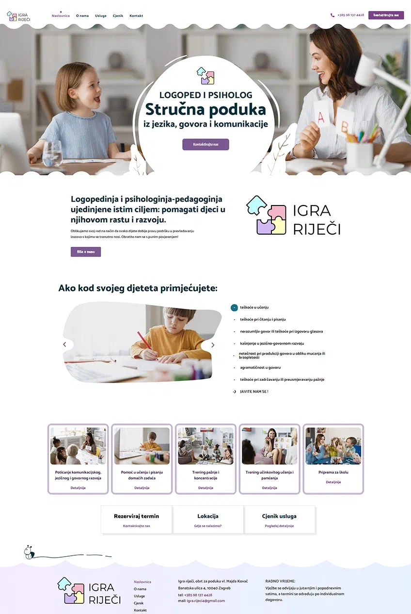 Prikaz web stranice Igra riječi