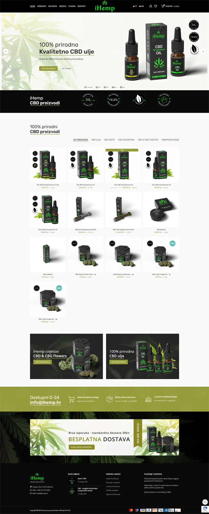 Prikaz web stranice iHemp