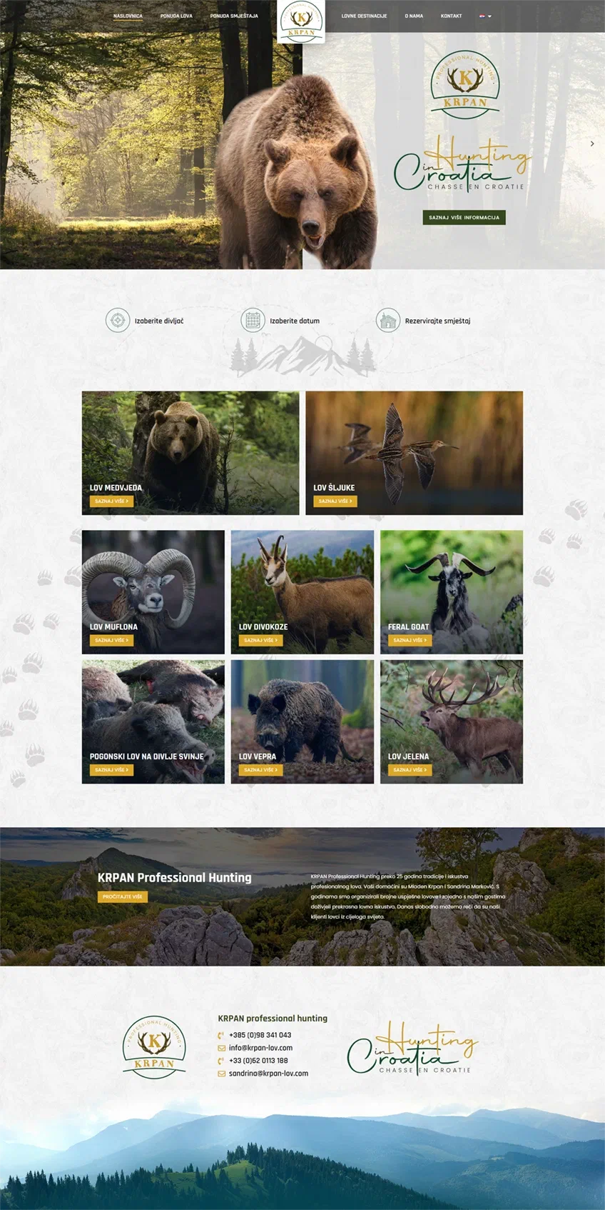 Prikaz web stranice KRPAN hunting