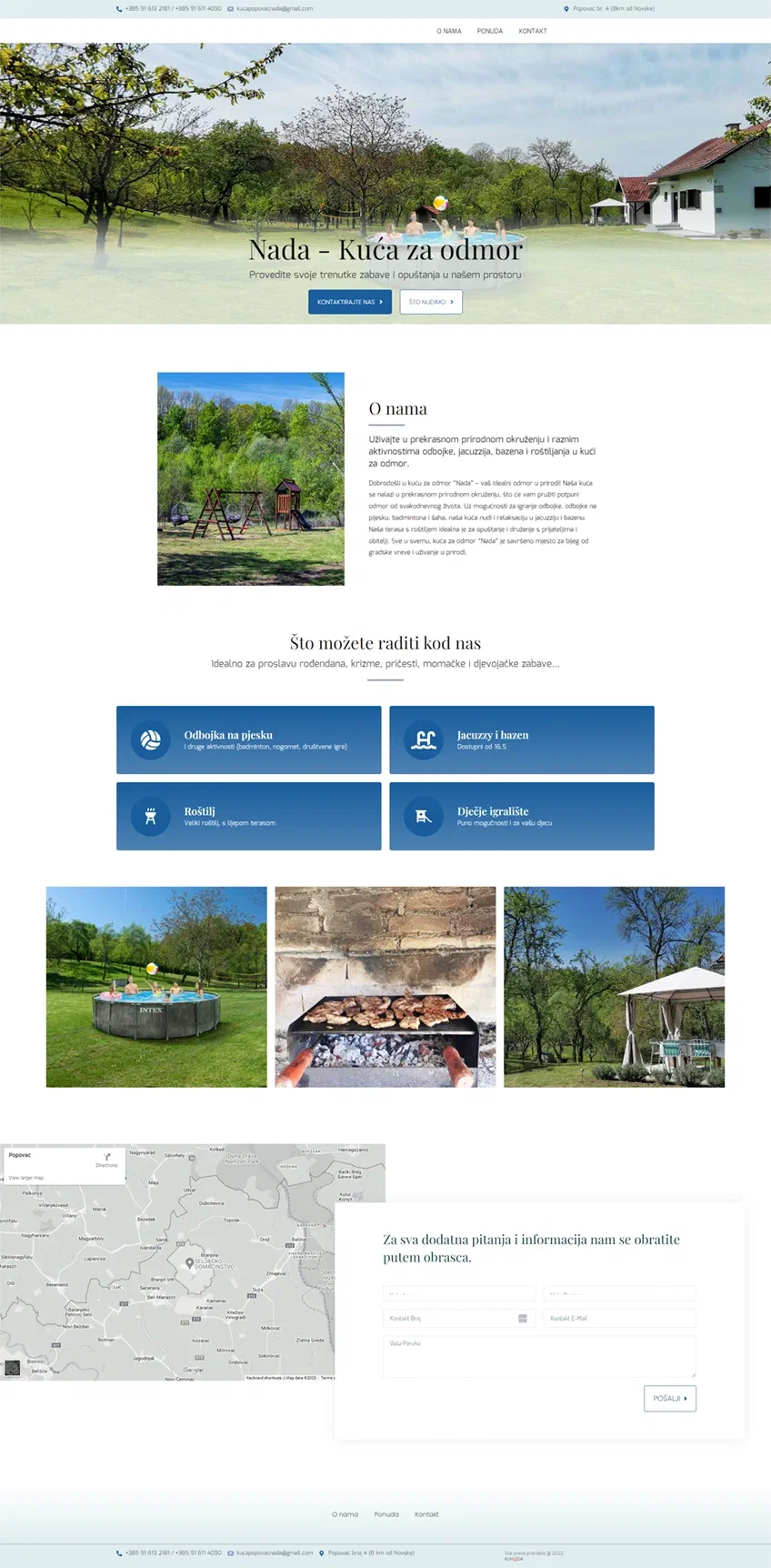 Prikaz web stranice Kuca Popovac Nada – Popovac