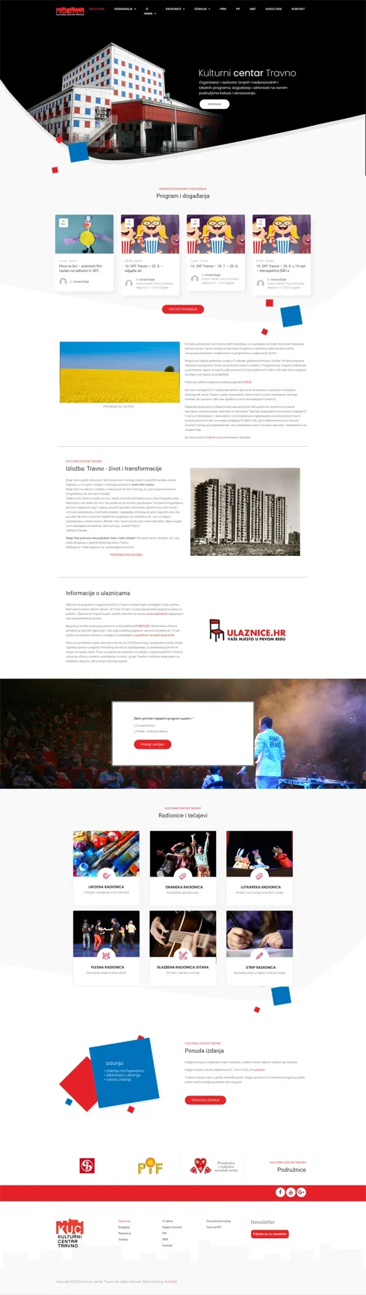 Prikaz web stranice Kulturni centar Travno