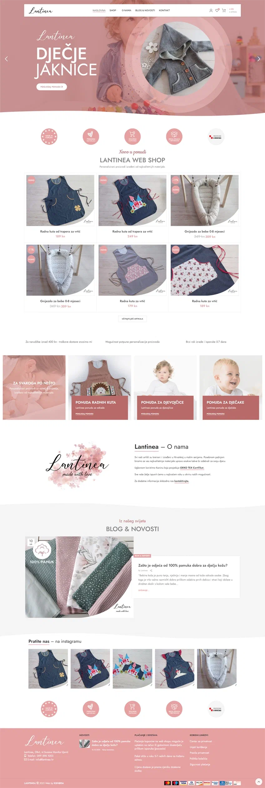 Prikaz web stranice Lantinea obrt