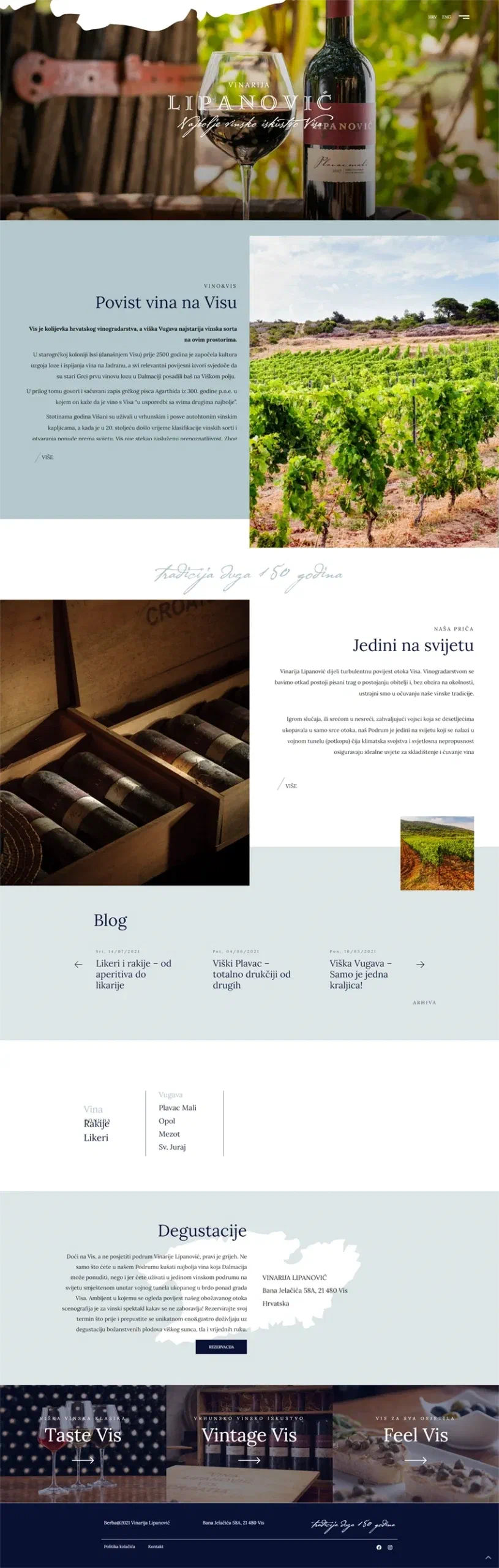 Prikaz web stranice Vinarija Lipanović