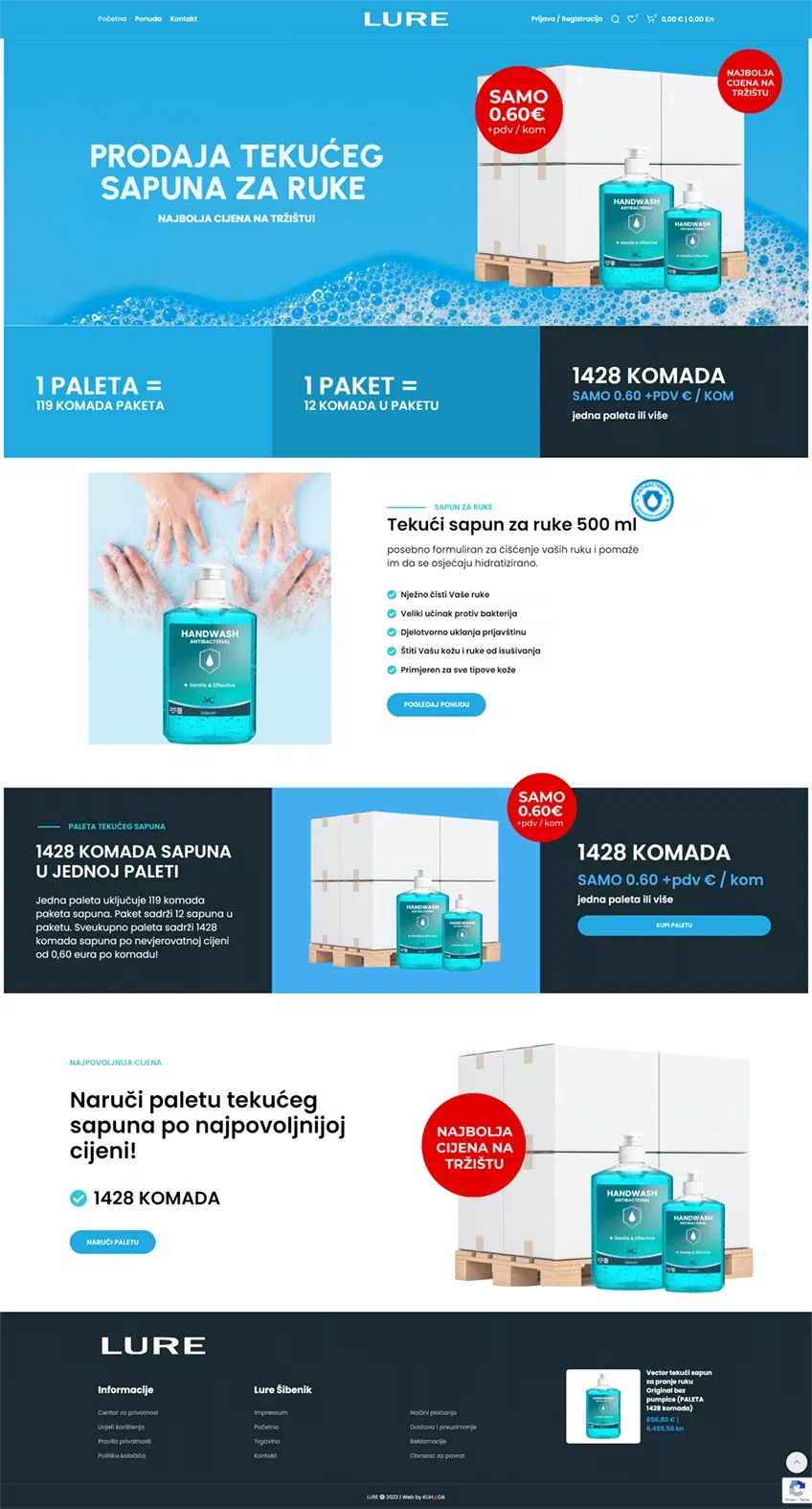 Prikaz web stranice LURE ŠIBENIK j.d.o.o.