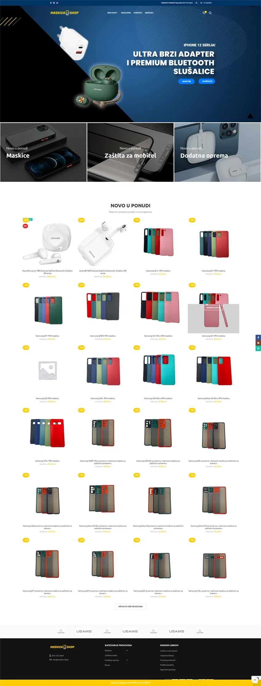 Prikaz web stranice Maskica shop