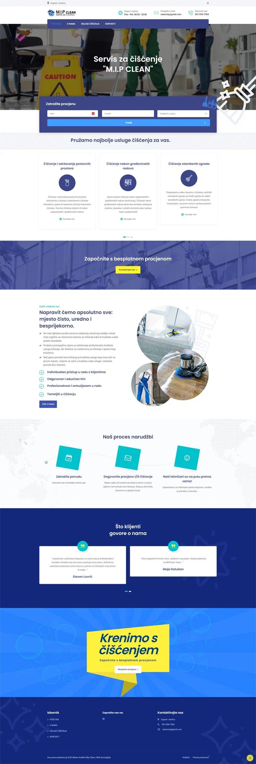 Prikaz web stranice MIP CLEAN