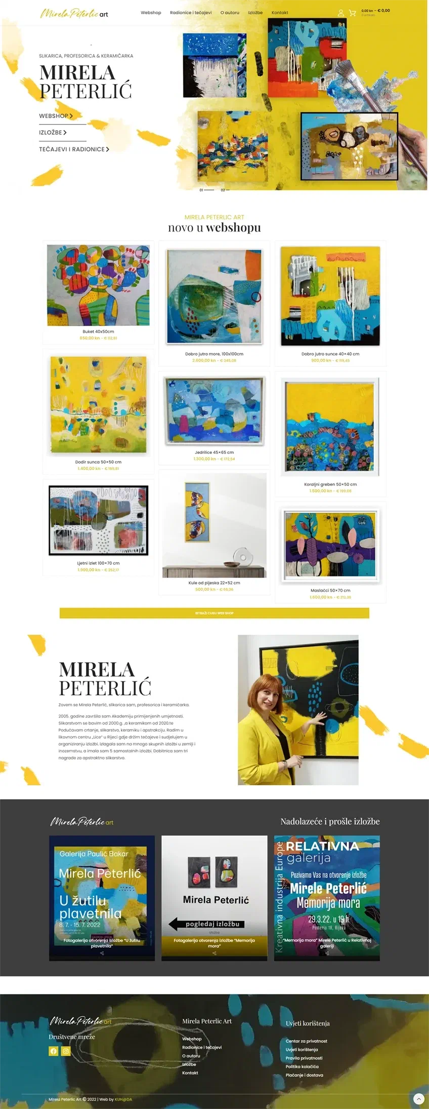 Prikaz web stranice Mirela Peterlić Art