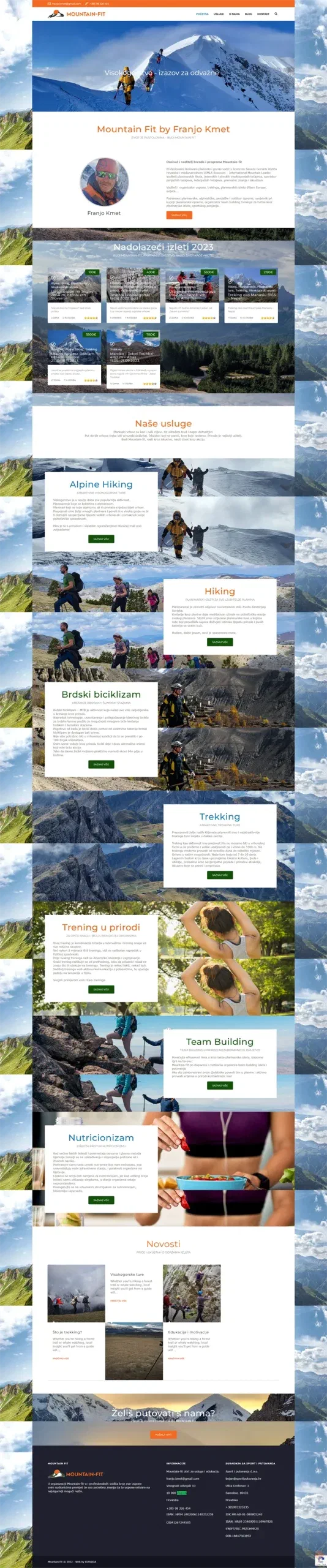 Prikaz web stranice Mountain Fit