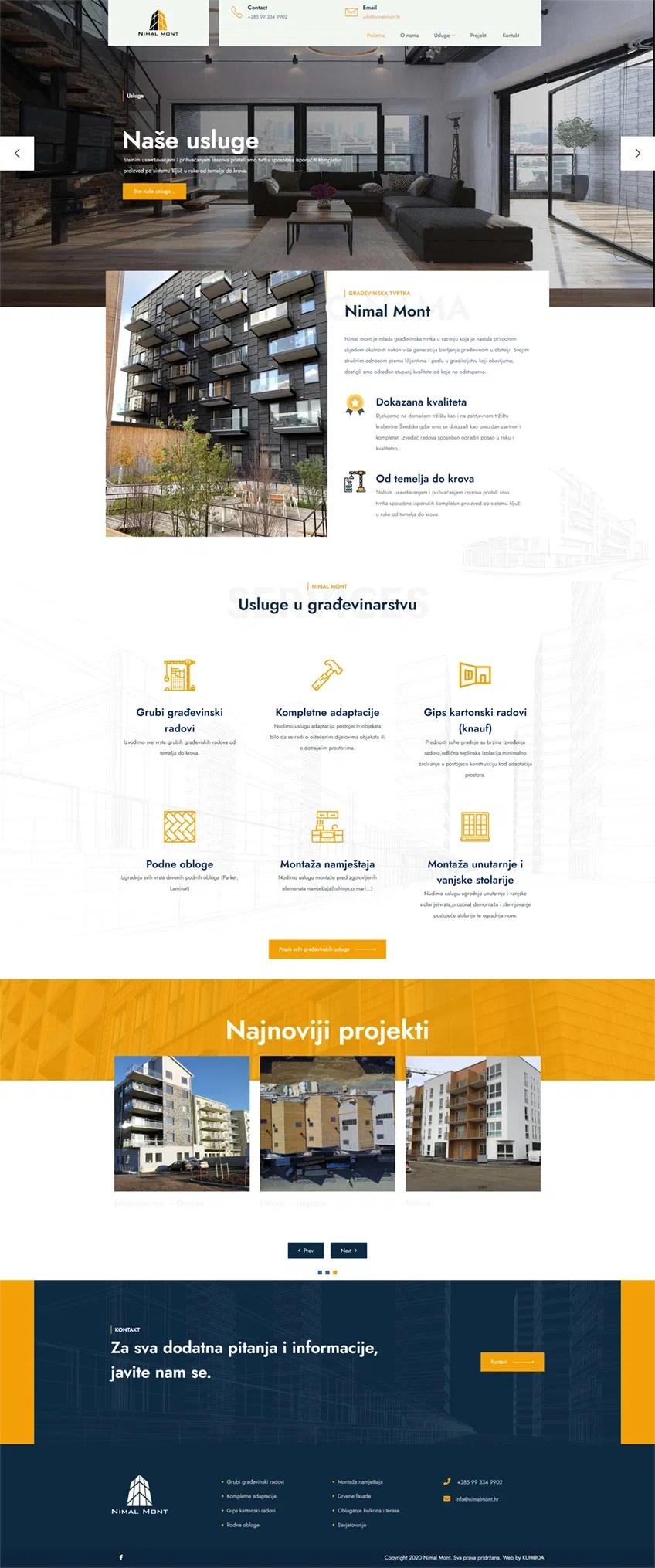 Prikaz web stranice Nimal Mont