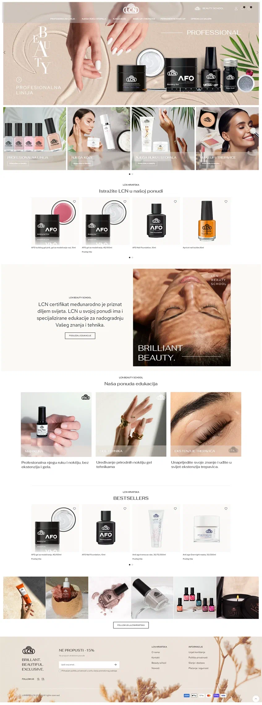 Prikaz web stranice LCN Beauty School