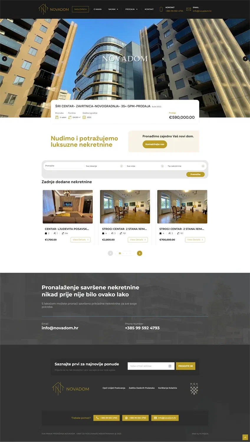 Prikaz web stranice NOVADOM obrt za poslovanje