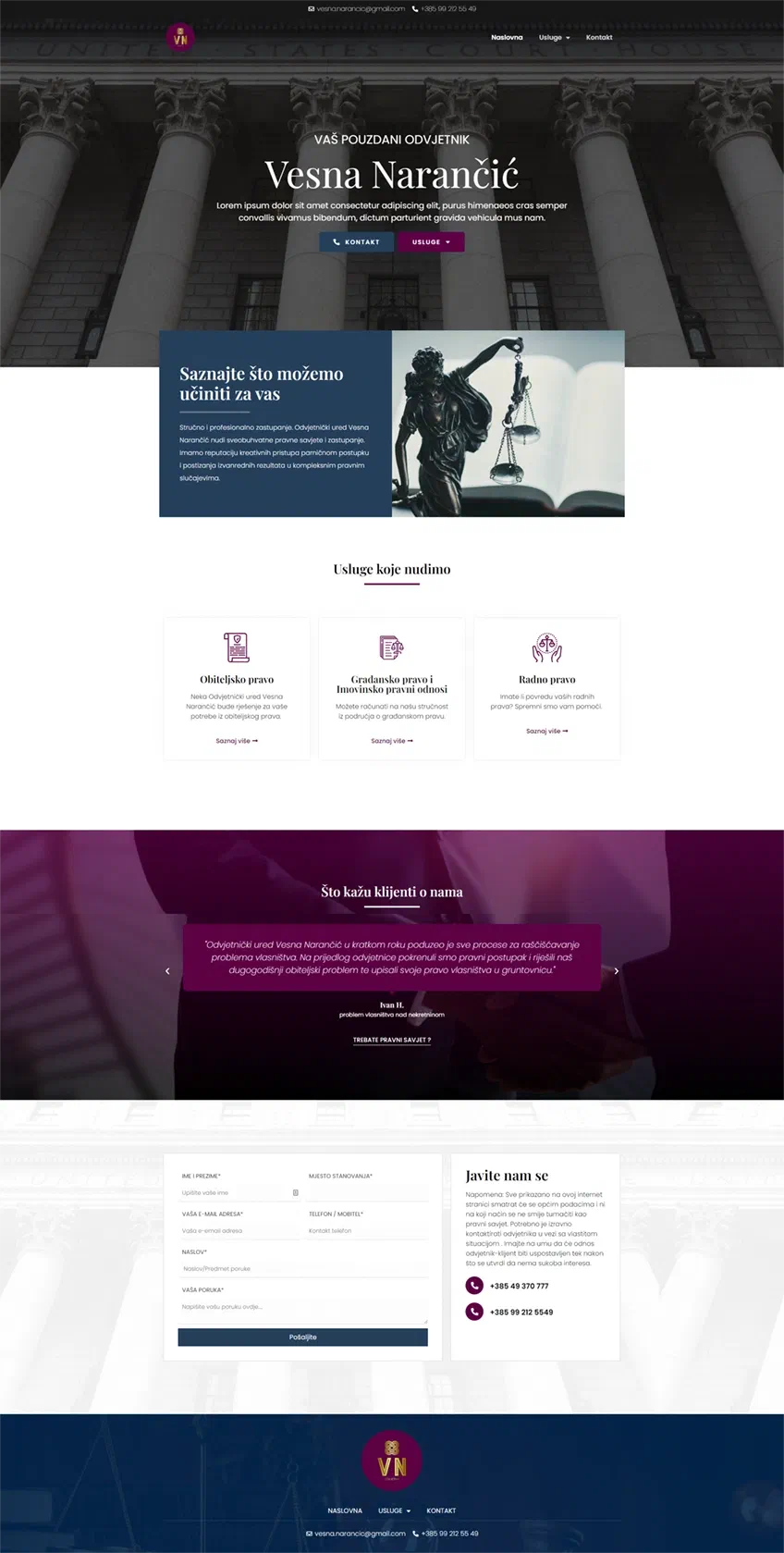 Prikaz web stranice Odvjetnik Krapina