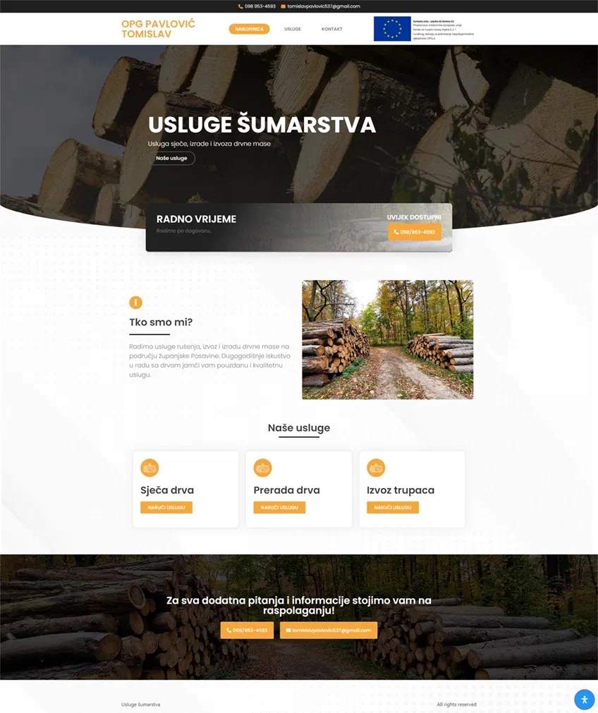 Prikaz web stranice OPG PAVLOVIĆ TOMISLAV