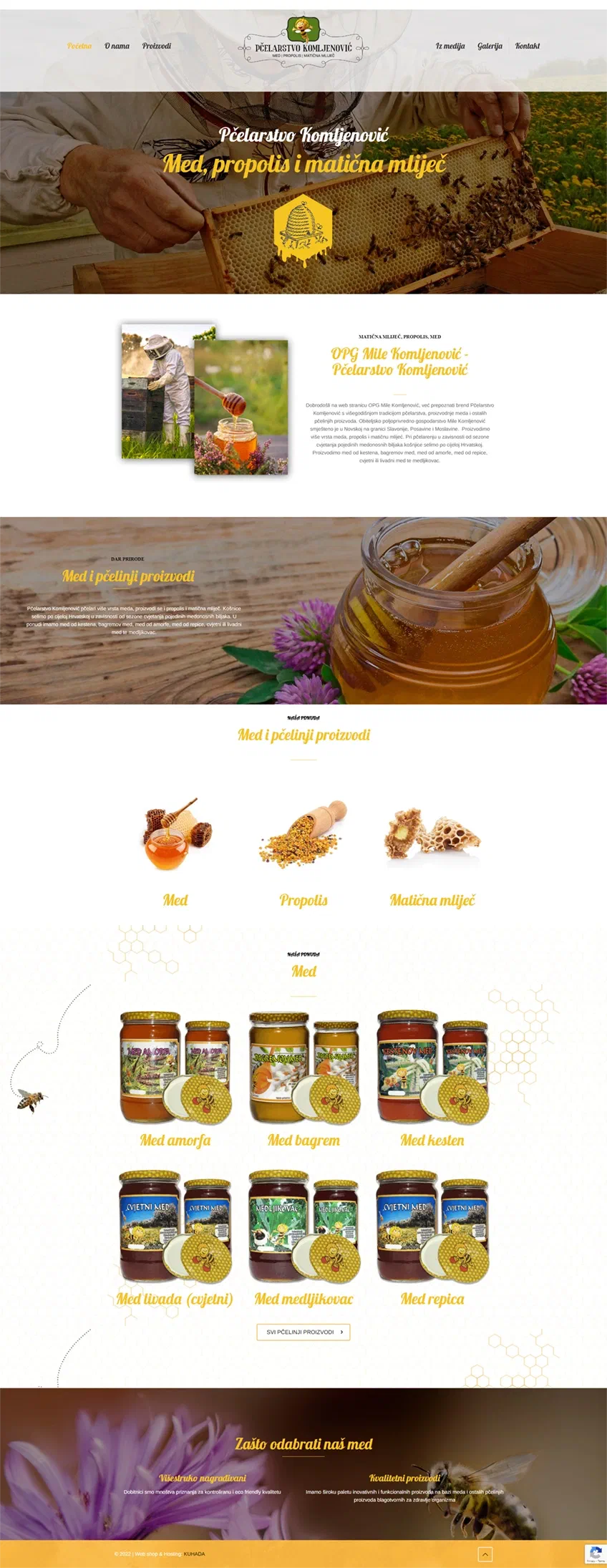 Prikaz web stranice Beekeeping Komljenović