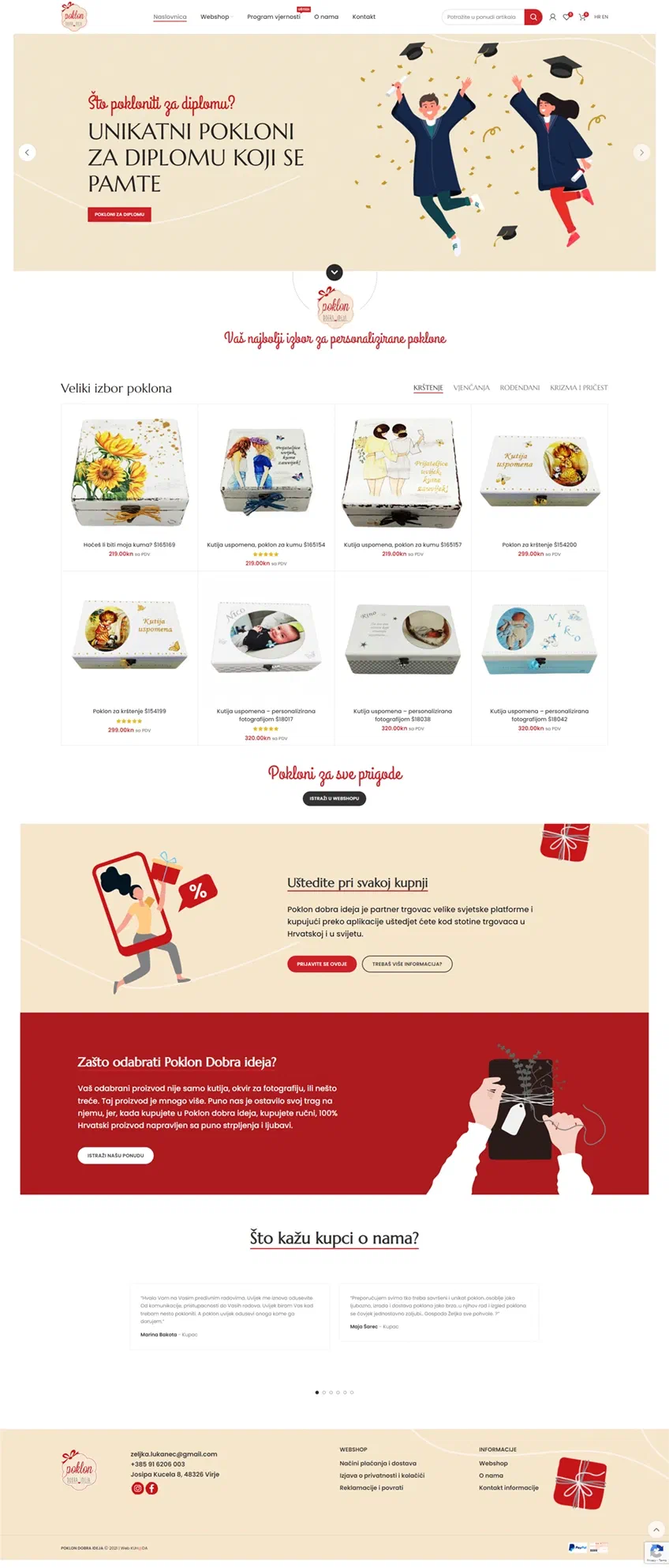 Prikaz web stranice Poklon-dobra-ideja