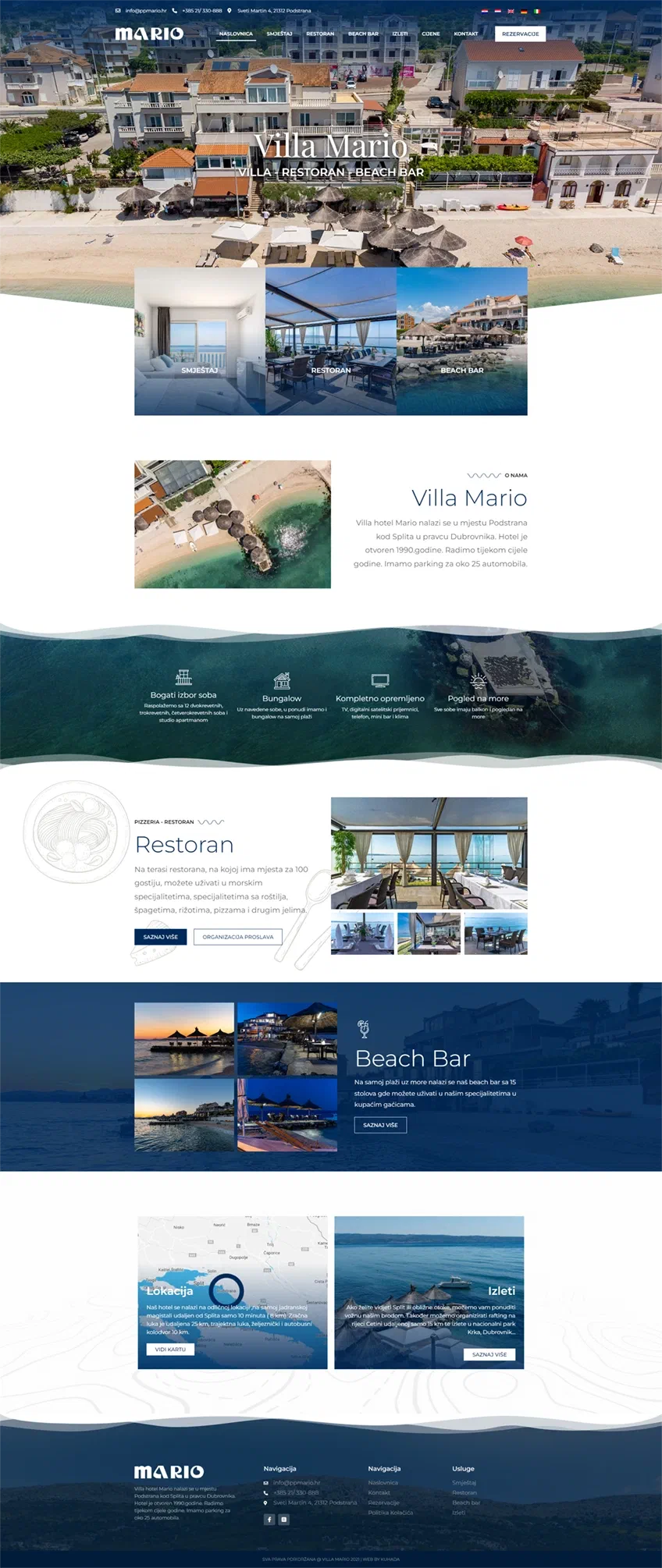Prikaz web stranice Villa Mario