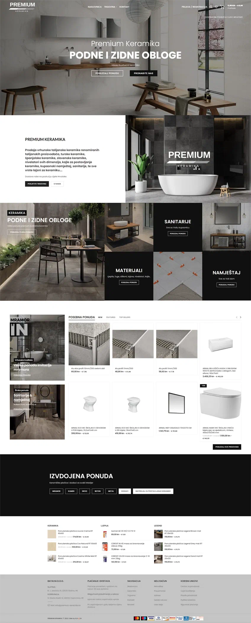 Prikaz web stranice Premium keramika