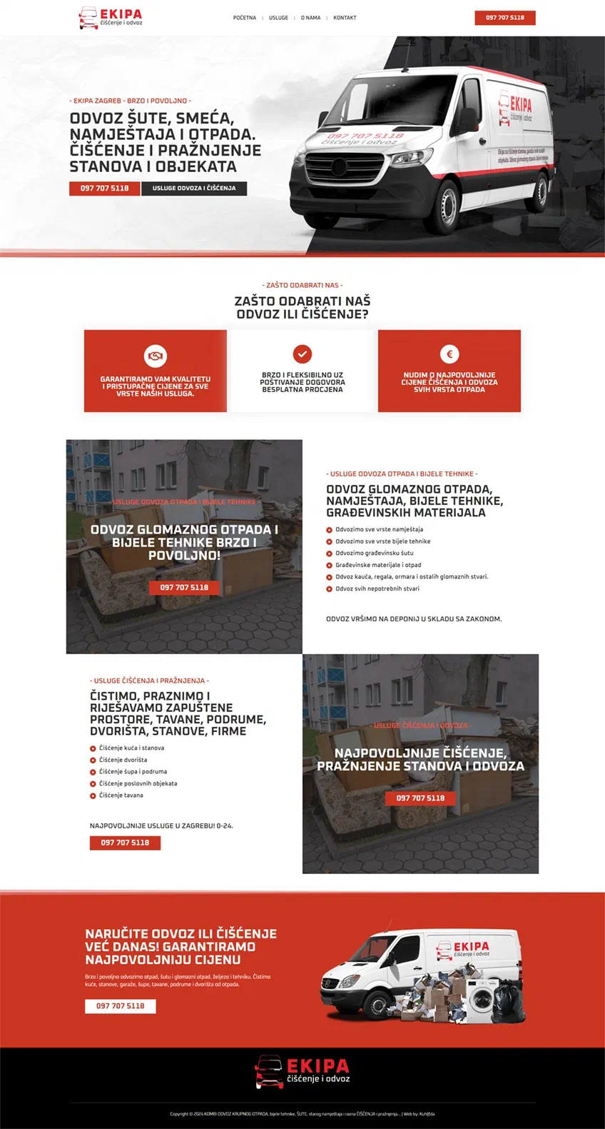 Prikaz web stranice EKIPA ČIŠĆENJE I ODVOZ ZAGREB