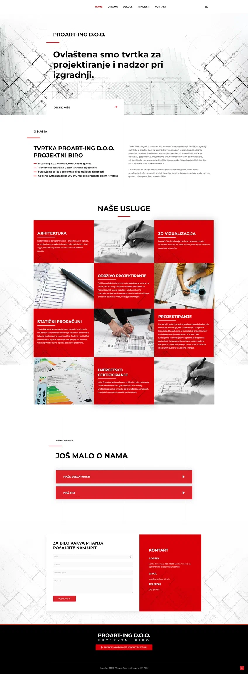 Prikaz web stranice PROART-ING D.O.O.