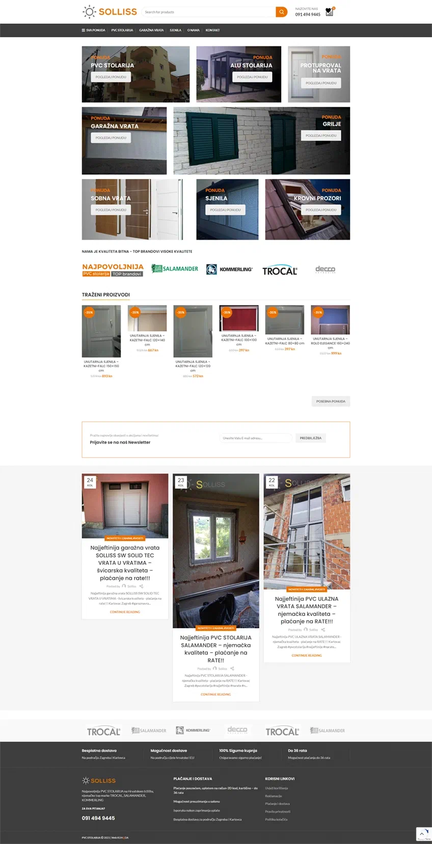 Prikaz web stranice SOLLISS