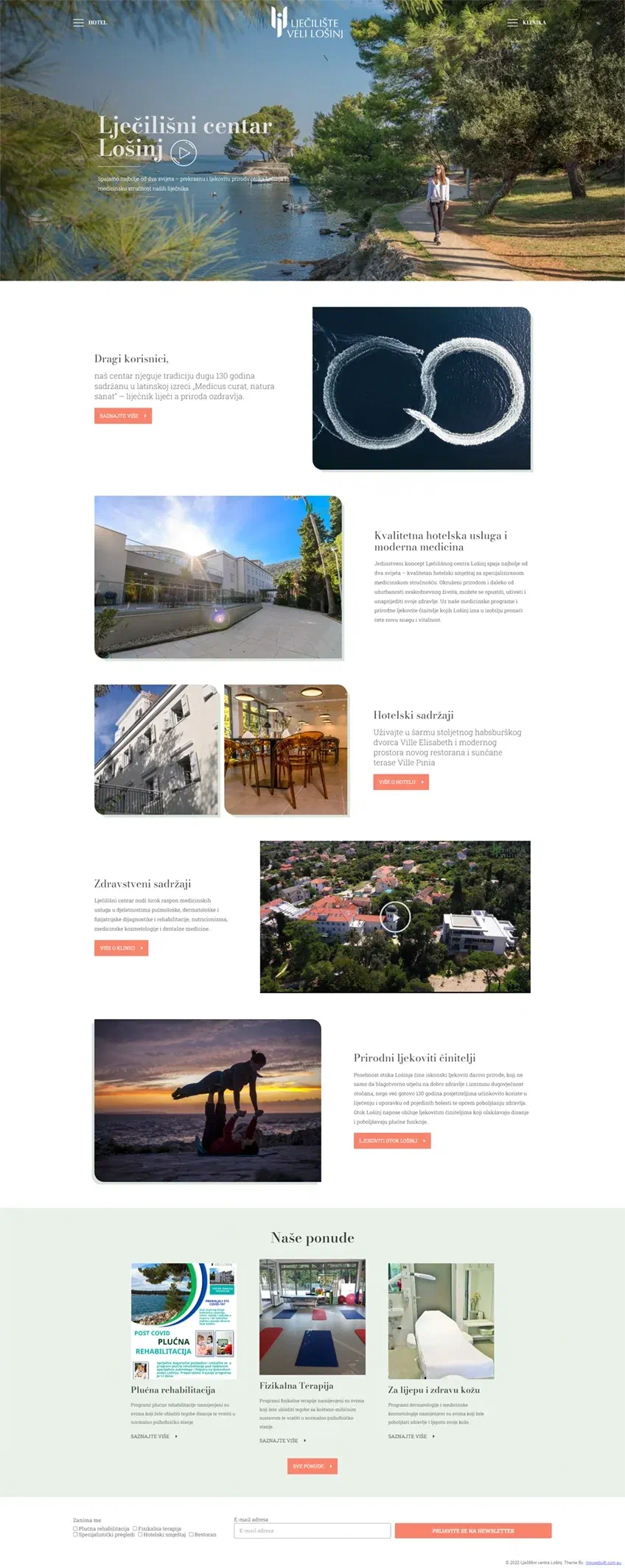 Prikaz web stranice Lječilišni centar Lošinj